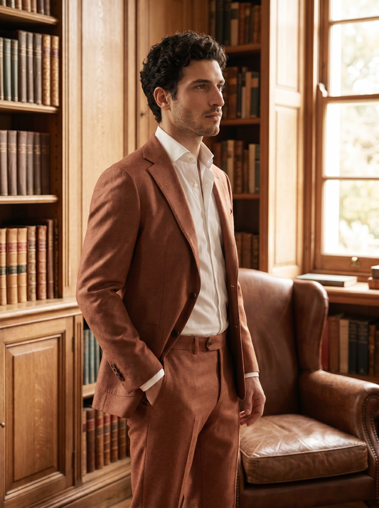 Clay Wool Suit — Custom Made to Measure - side view