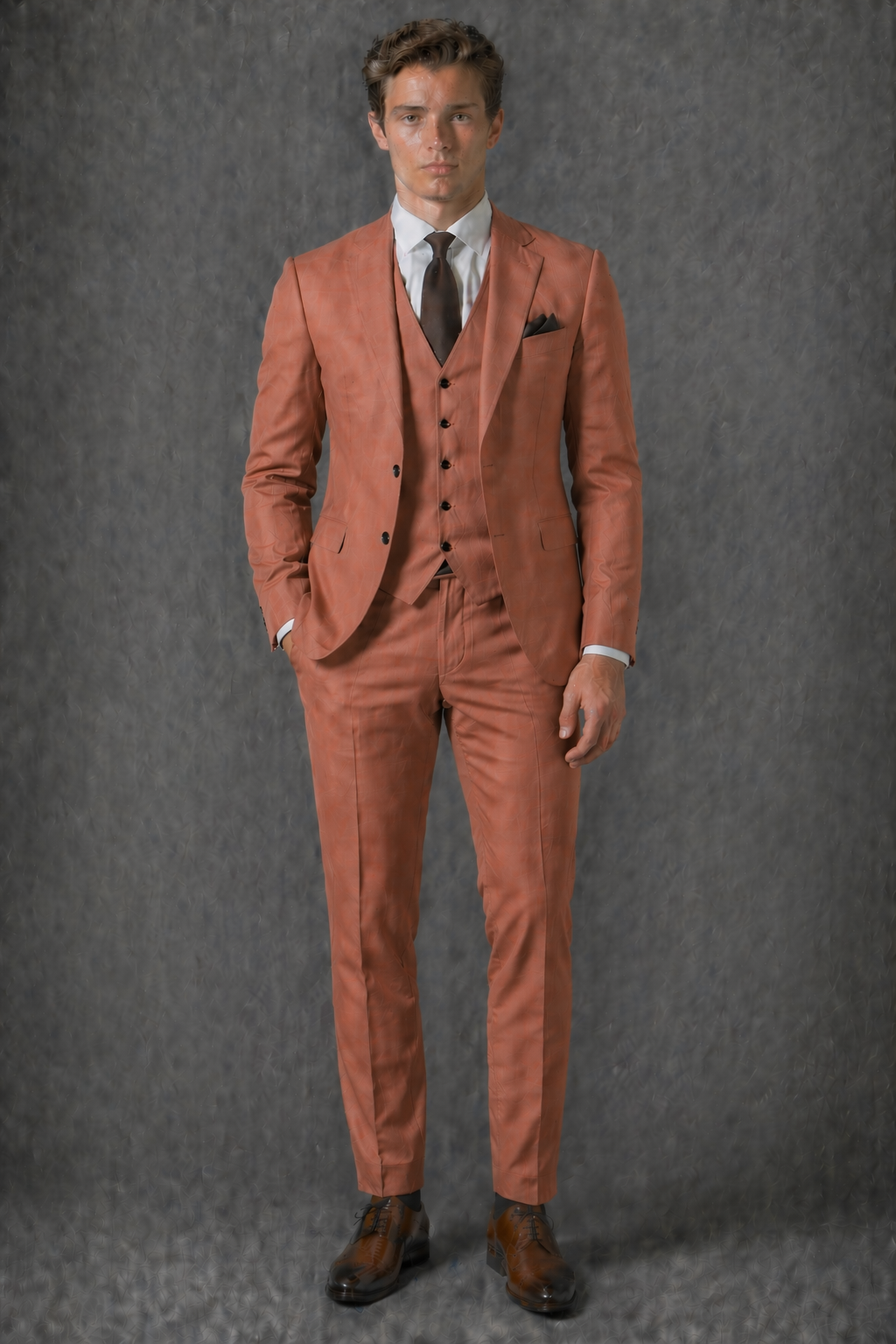 Clay Linen Father of the Bride Suit — Custom Made