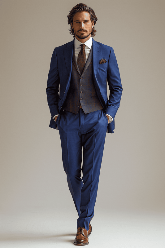 Cobalt Blue Cotton Graduation Suit — Custom Made to Measure