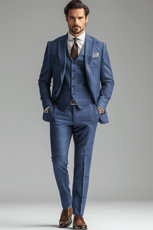 Cobalt Blue Flannel Suit — Custom Made to Measure — 3