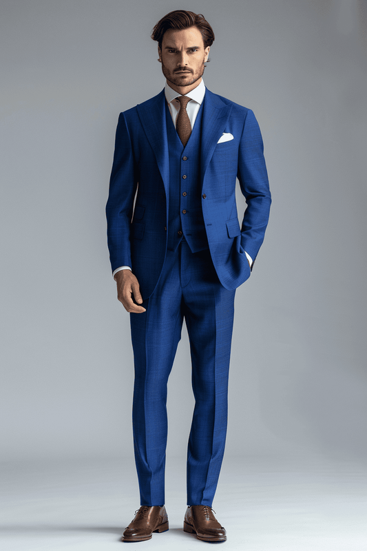 Cobalt Blue Cashmere Blend Suit — Custom Made to Measure