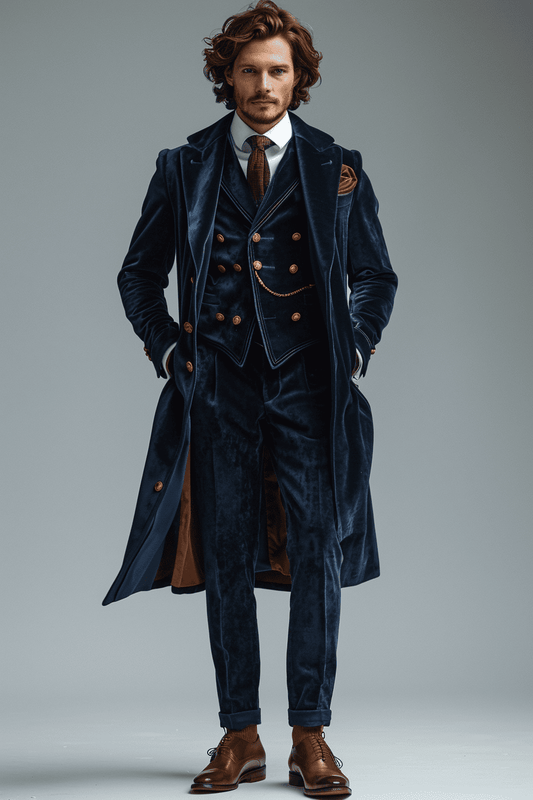 Cobalt Blue Velvet Graduation Suit — Custom Made to Measure