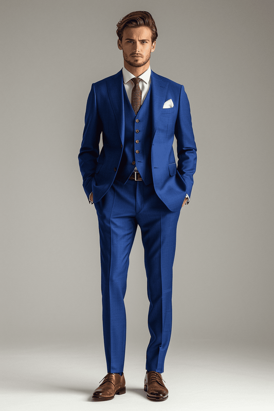 Cobalt Blue Wool Graduation Suit — Custom Made to Measure