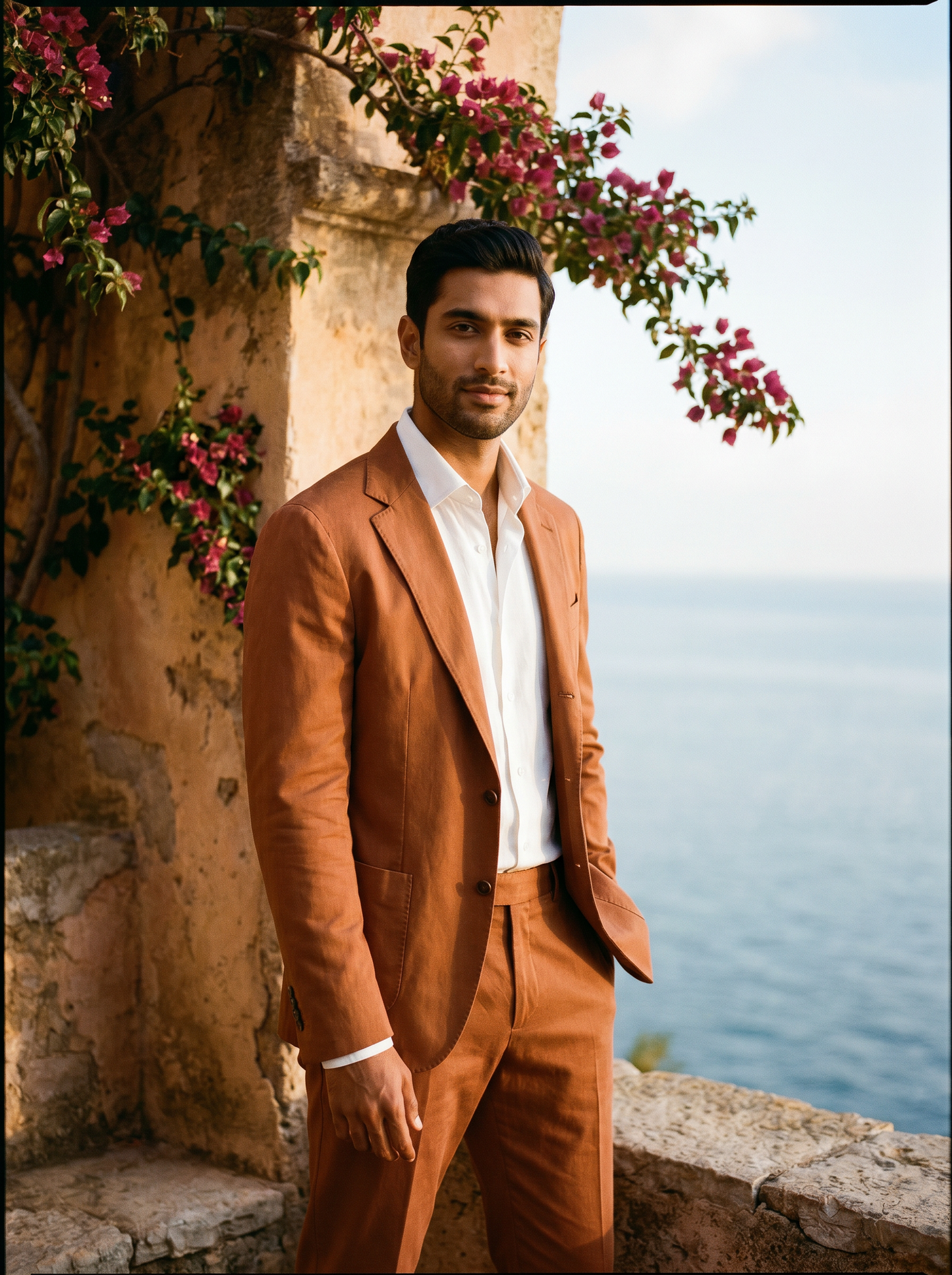 Copper Cotton Suit — Custom Made to Measure - front view