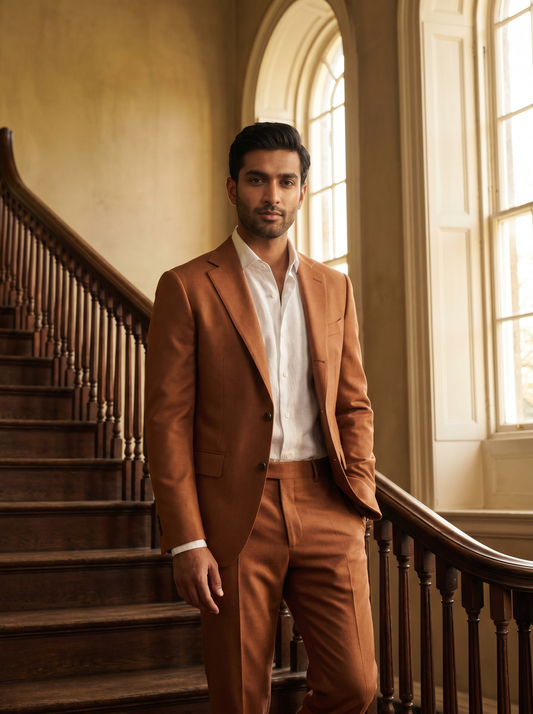 Copper Wool Suit — Custom Made to Measure - front view
