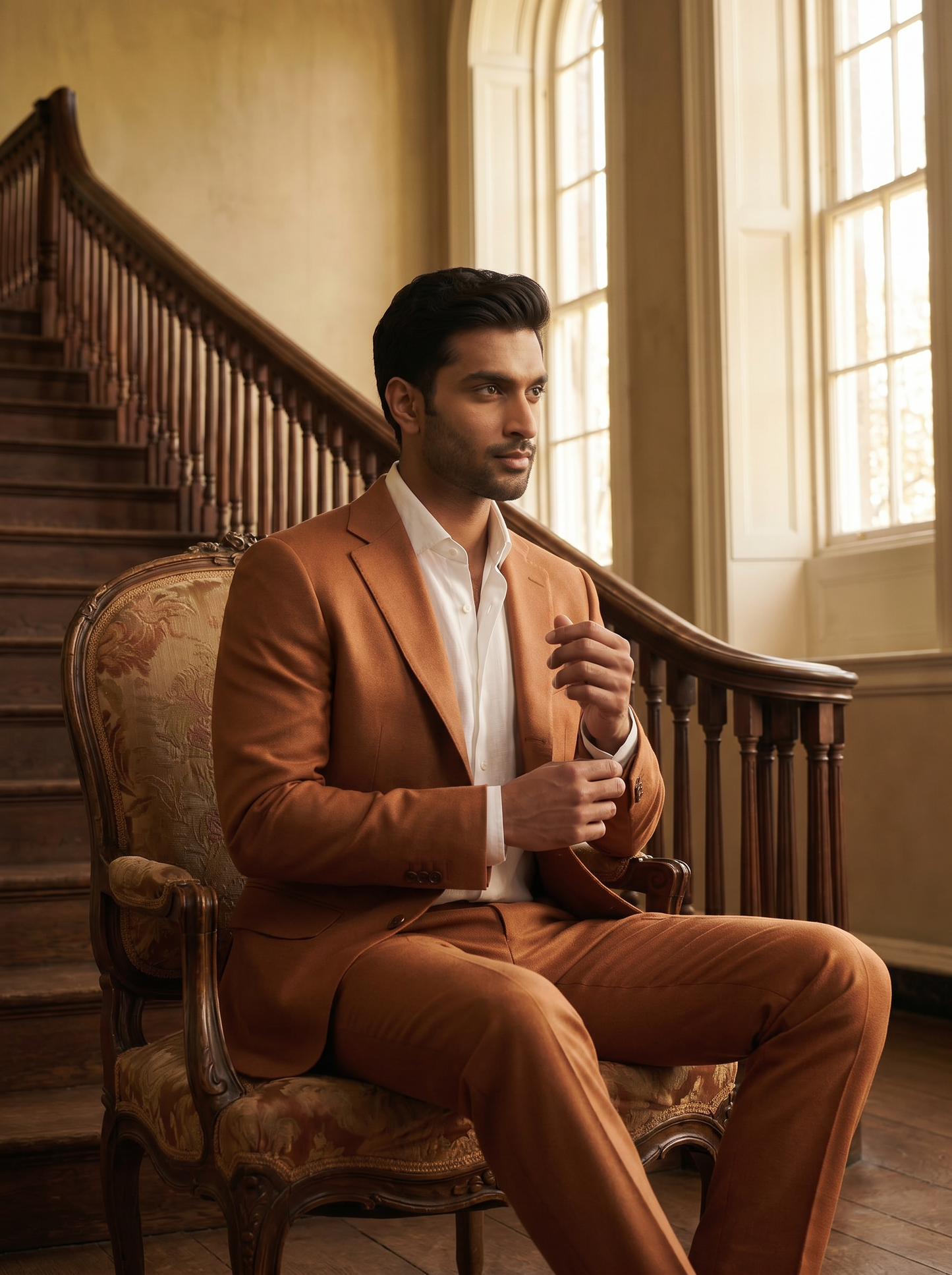 Copper Wool Suit — Custom Made to Measure - seated view