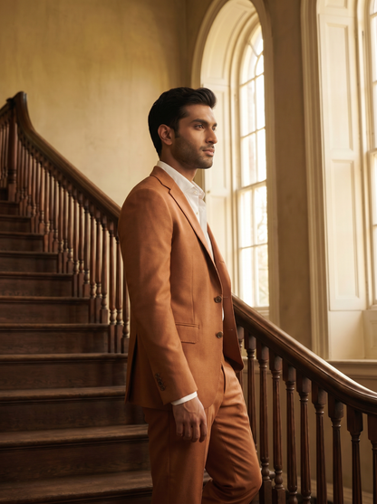 Copper Wool Suit — Custom Made to Measure - side view
