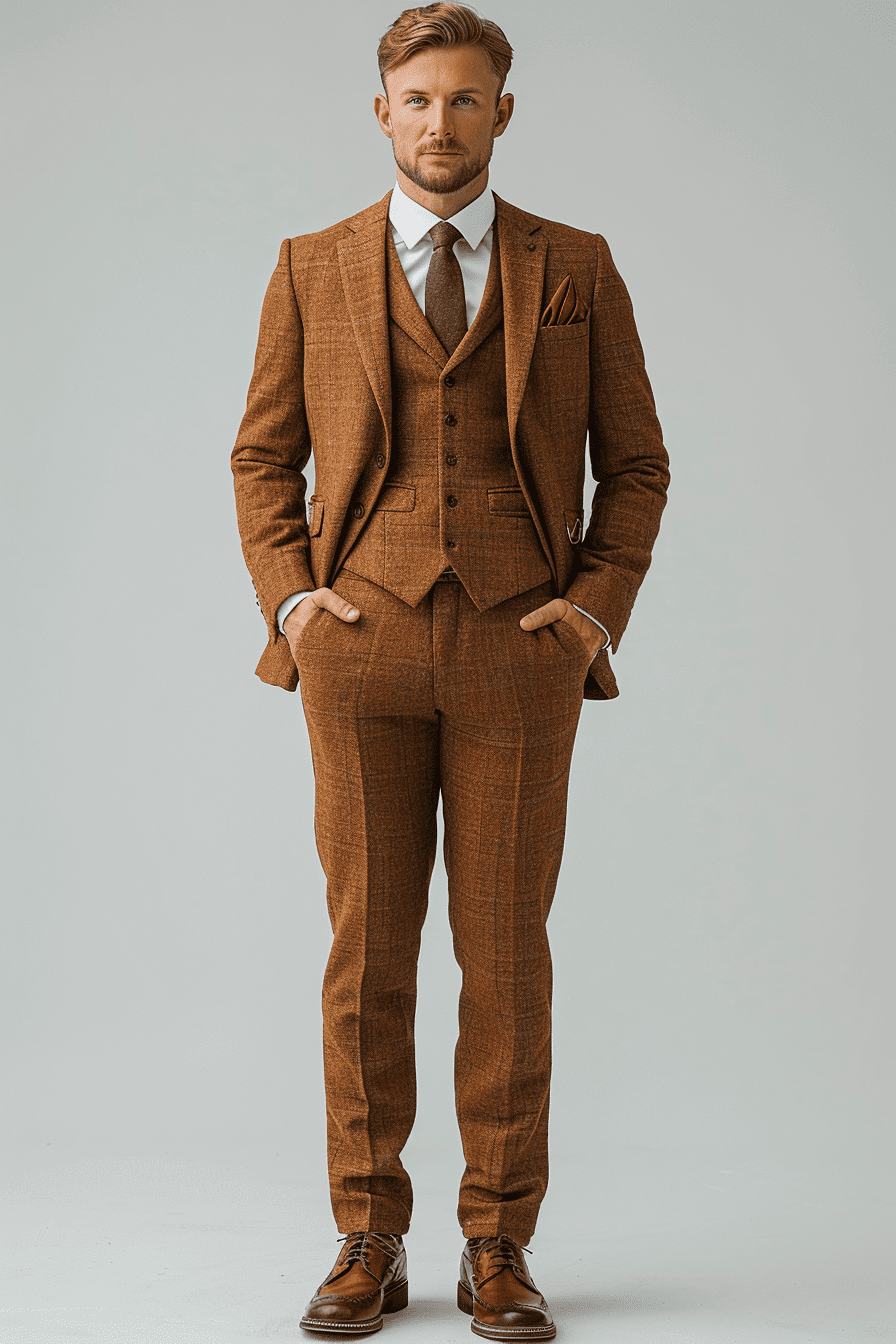 Copper Cotton Graduation Suit — Custom Made to Measure