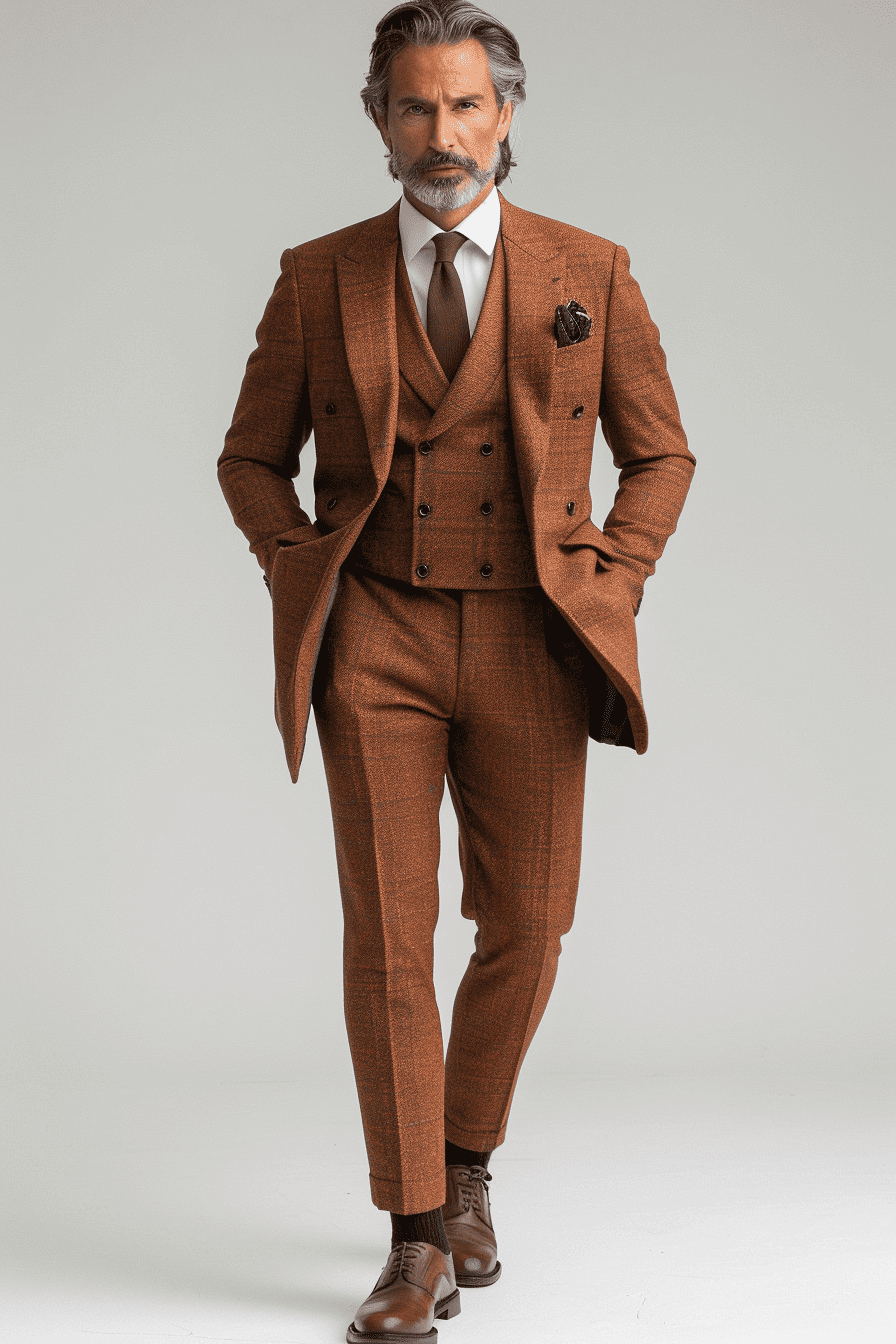 Copper Cashmere Blend Suit — Custom Made to Measure