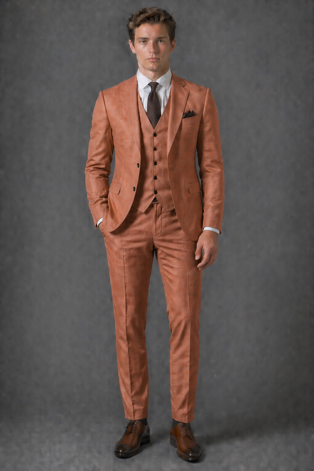 Copper Linen Father of the Bride Suit — Custom Made