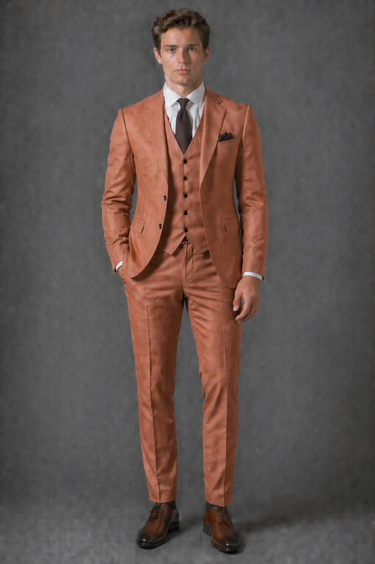Copper Linen Father of the Bride Suit — Custom Made