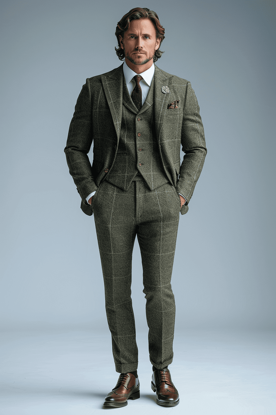 Copper Wool Cocktail Party Suit — Custom Made to Measure