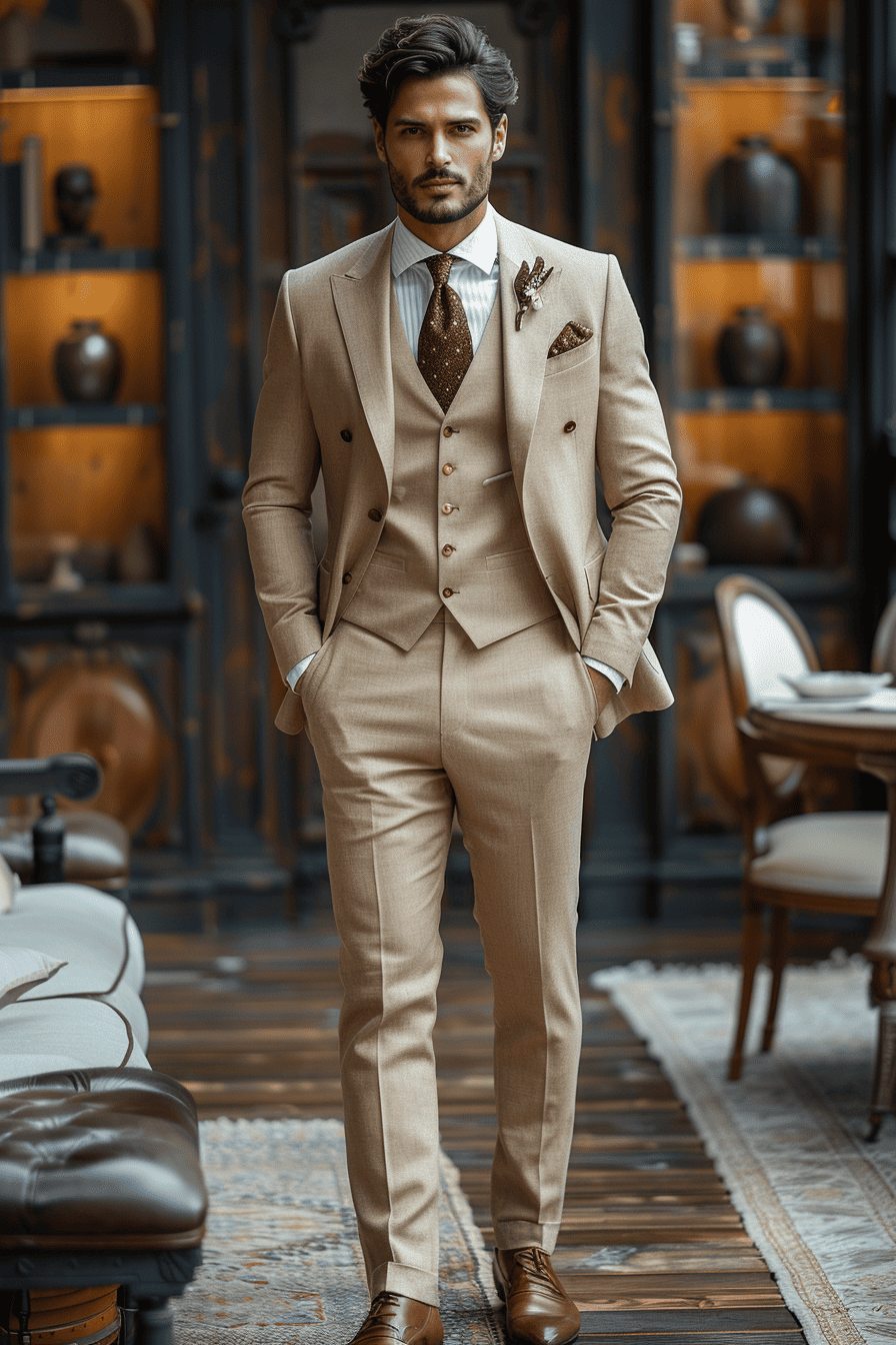 Cream Cotton Graduation Suit — Custom Made to Measure
