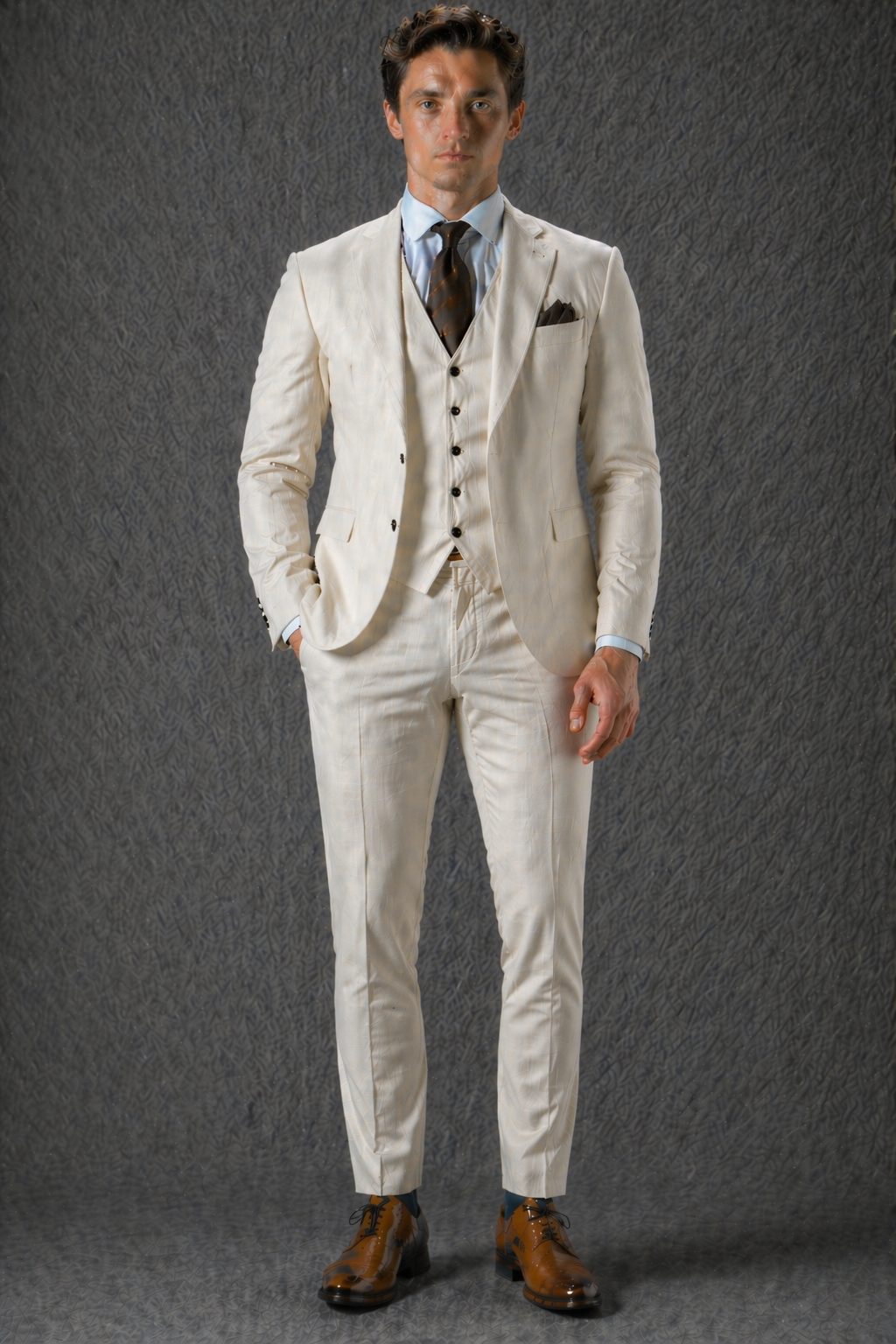 Cream Linen Father of the Bride Suit — Custom Made