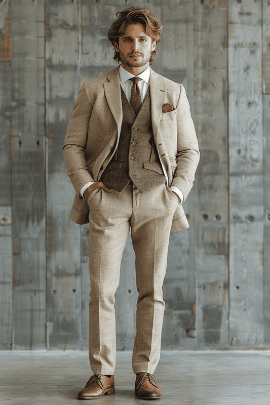 Cream Linen Graduation Suit — Custom Made to Measure