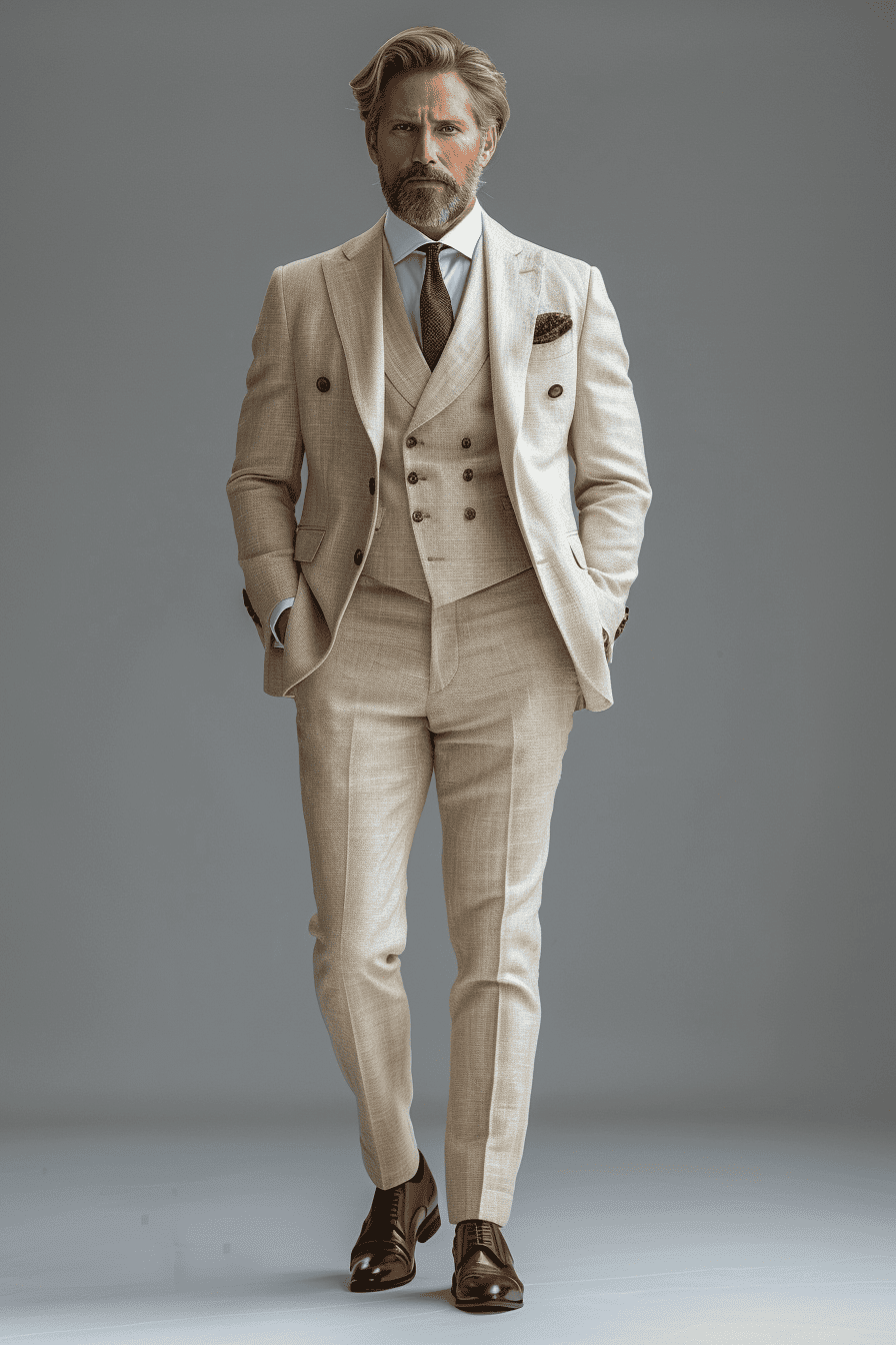 Cream Silk Blend Father of the Bride Suit — Custom Made