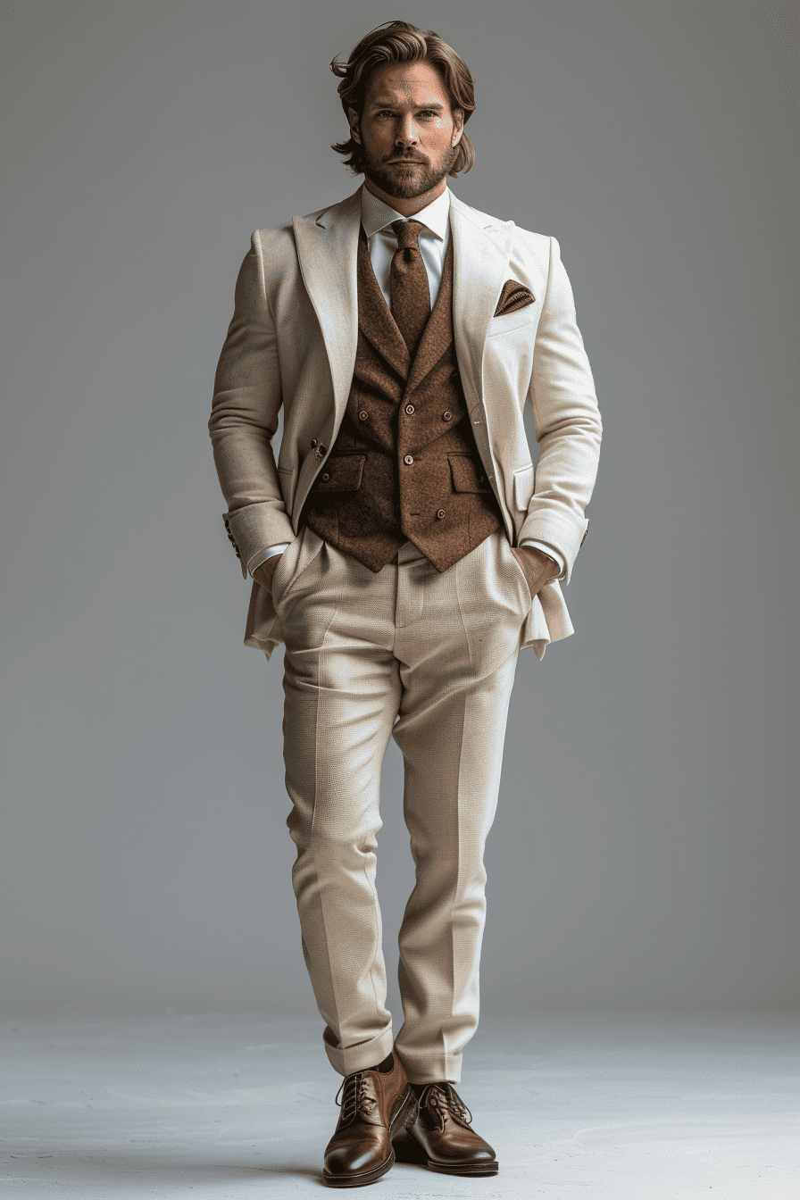 Cream Velvet Graduation Suit — Custom Made to Measure