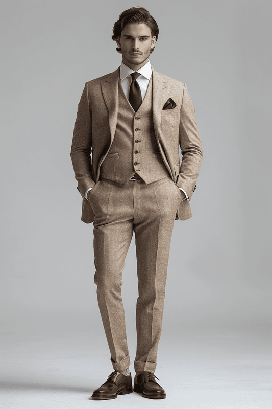 Cream Wool Cocktail Party Suit — Custom Made to Measure