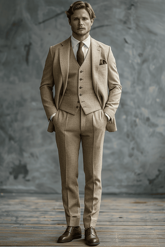 Cream Wool Graduation Suit — Custom Made to Measure