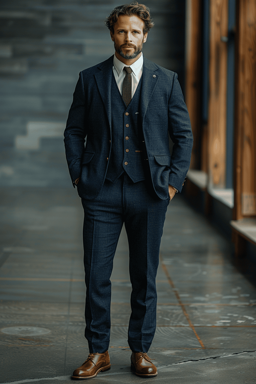 Deep Navy Cotton Graduation Suit — Custom Made to Measure