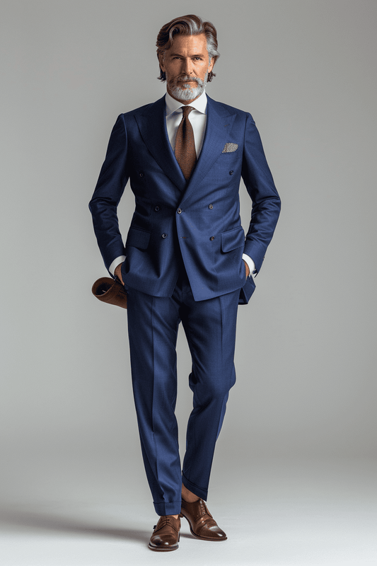 Deep Navy Silk Blend Father of the Bride Suit — Custom Made
