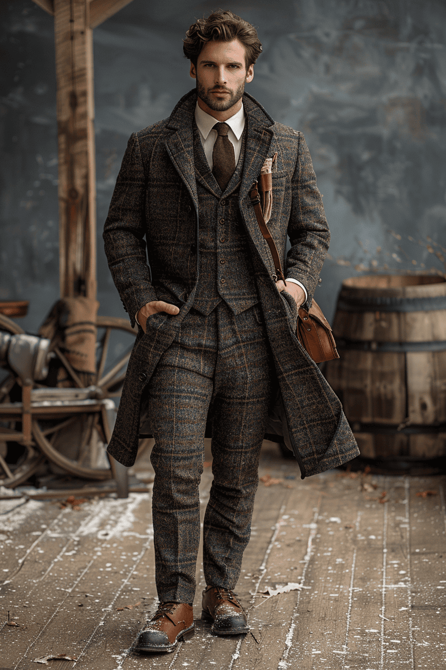 Deep Navy Tweed Suit — Custom Made to Measure
