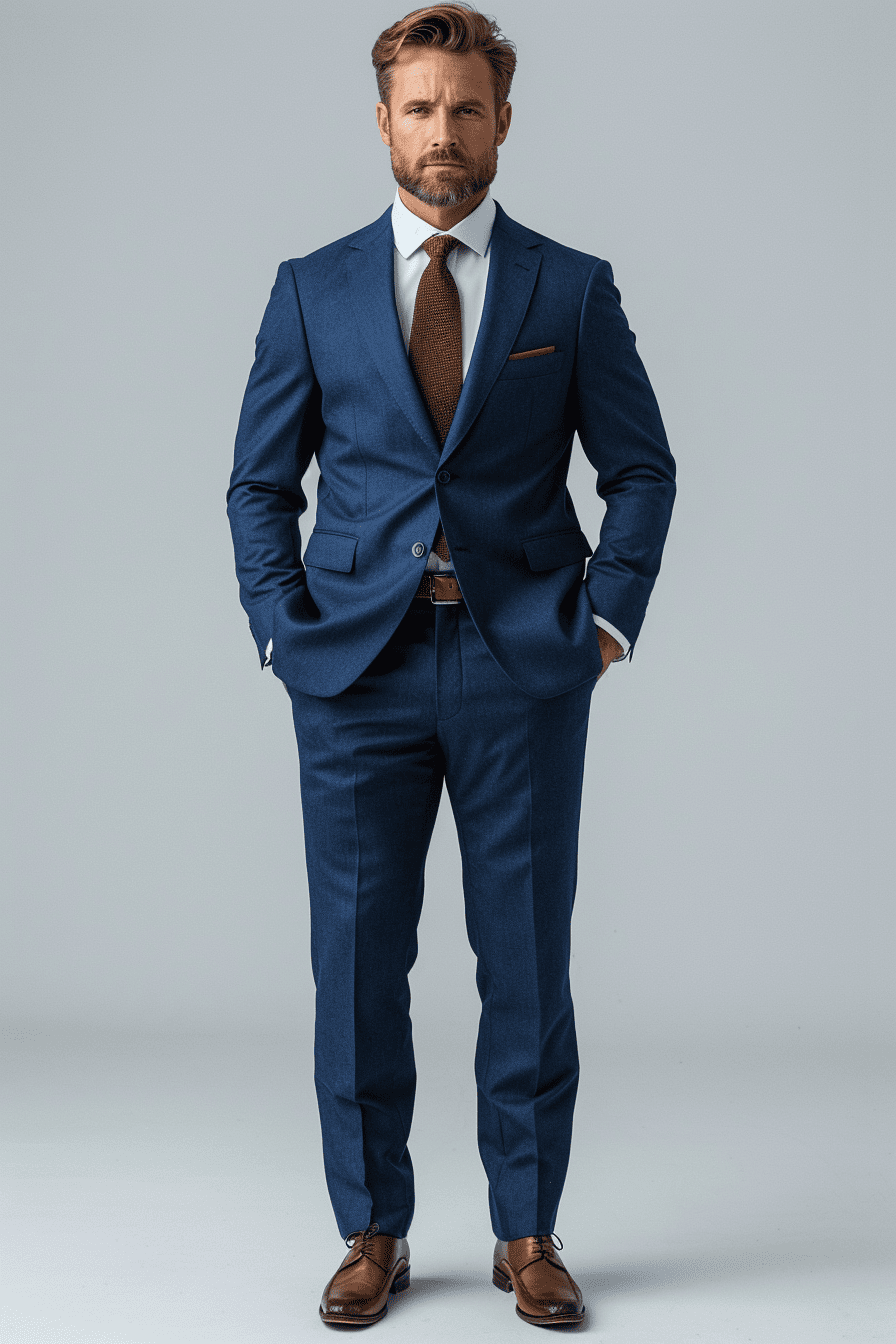 Deep Navy Wool Graduation Suit — Custom Made to Measure