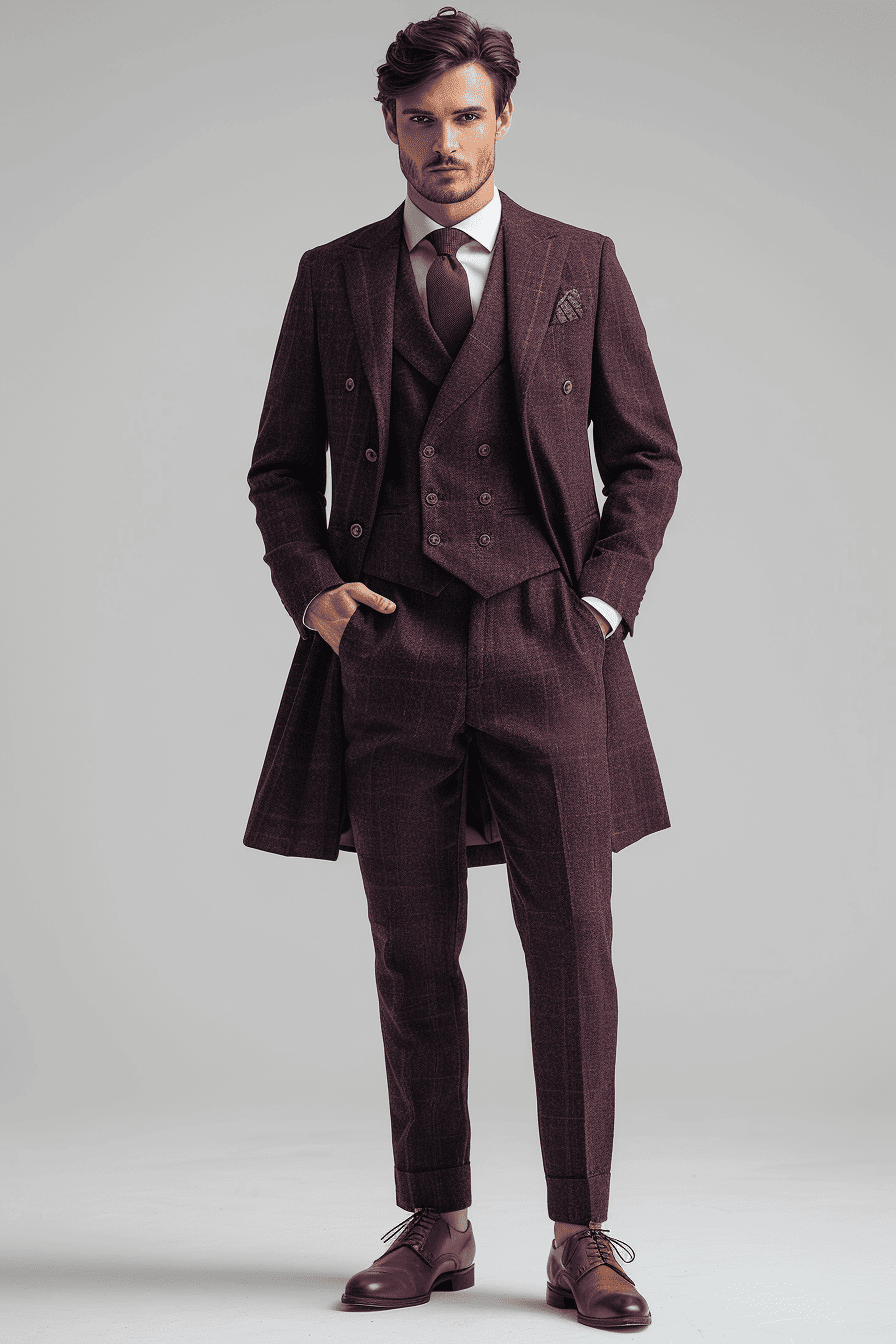 Deep Plum Cashmere Blend Suit — Custom Made to Measure