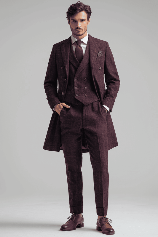 Deep Plum Cashmere Blend Suit — Custom Made to Measure