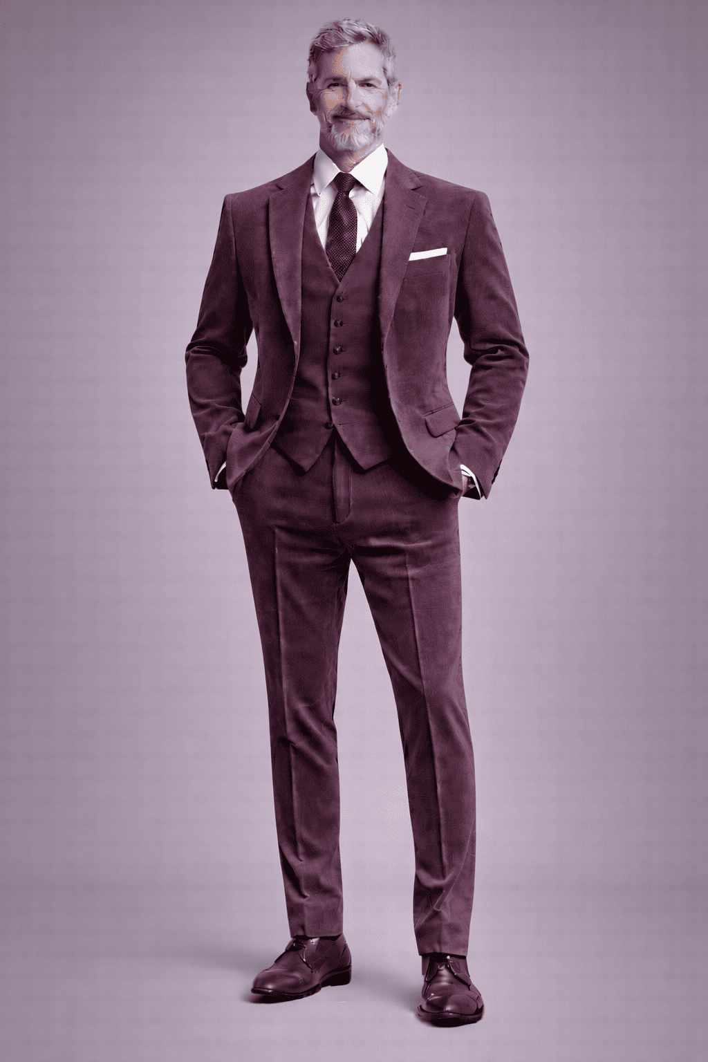 Deep Plum Linen Father of the Bride Suit — Custom Made