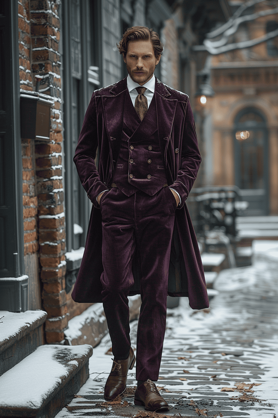 Deep Plum Velvet Graduation Suit — Custom Made to Measure