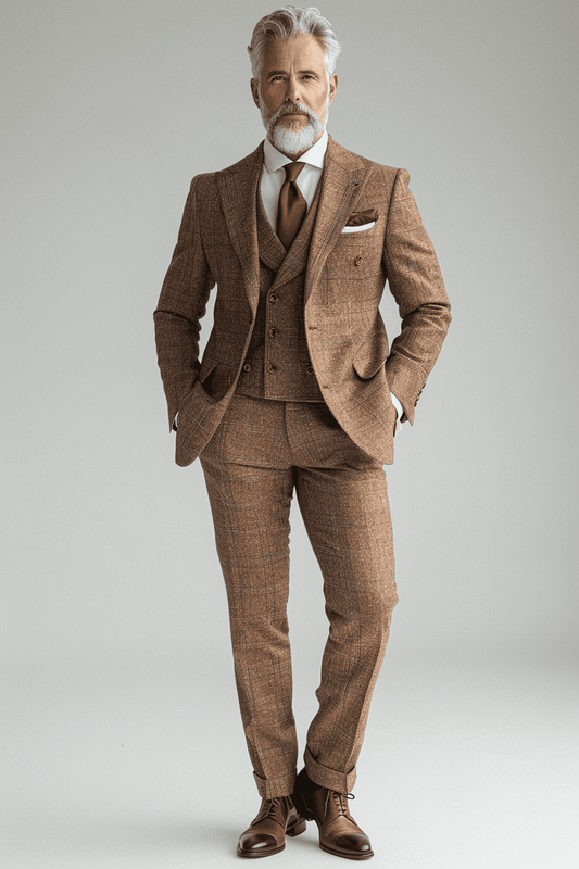 Desert Sand Cotton Father of the Bride Suit — Custom Made