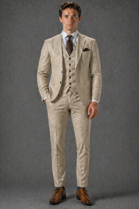 Desert Sand Linen Father of the Bride Suit — Custom Made
