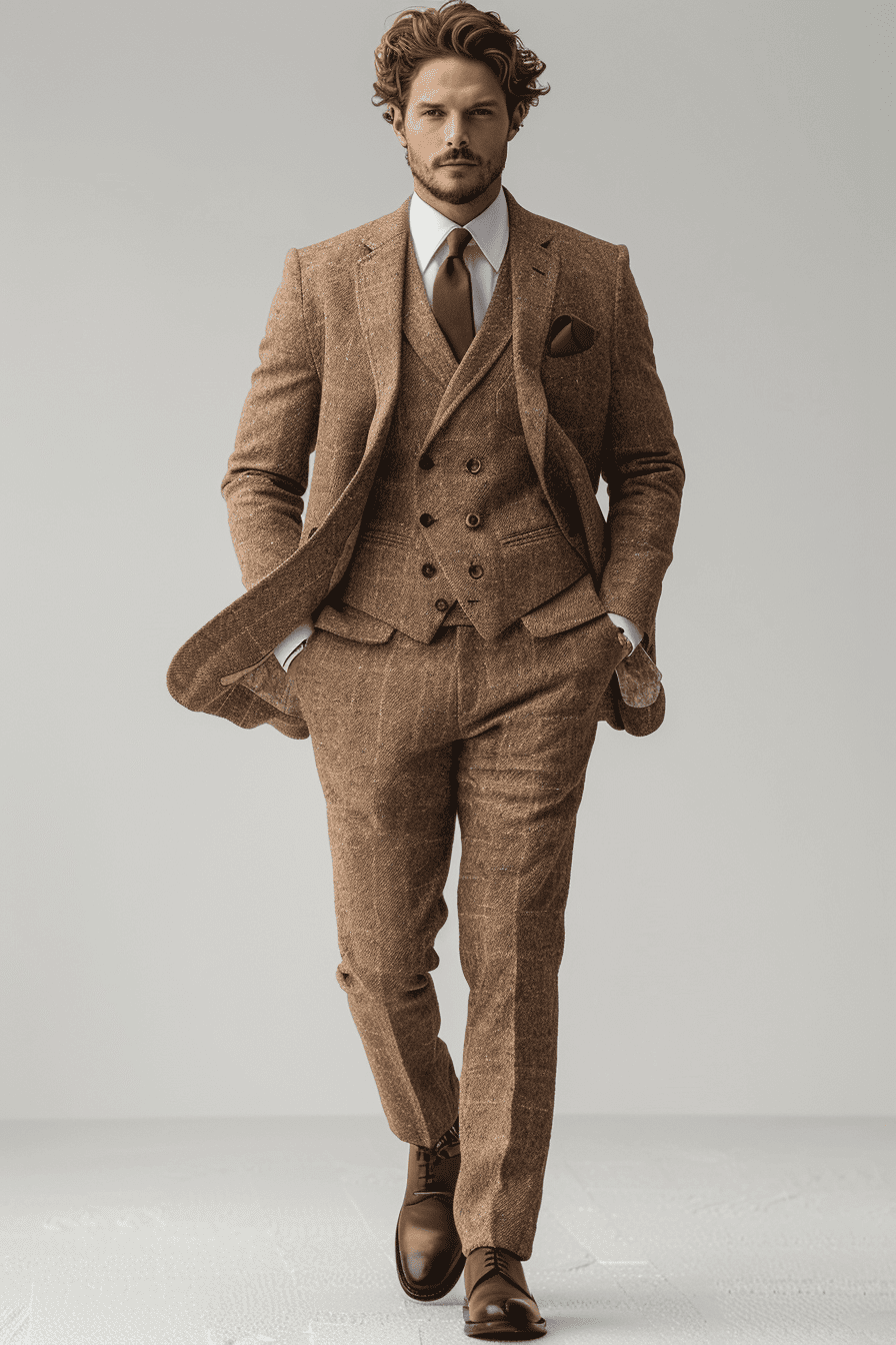 Desert Sand Linen Graduation Suit — Custom Made to Measure