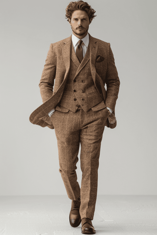 Desert Sand Linen Graduation Suit — Custom Made to Measure
