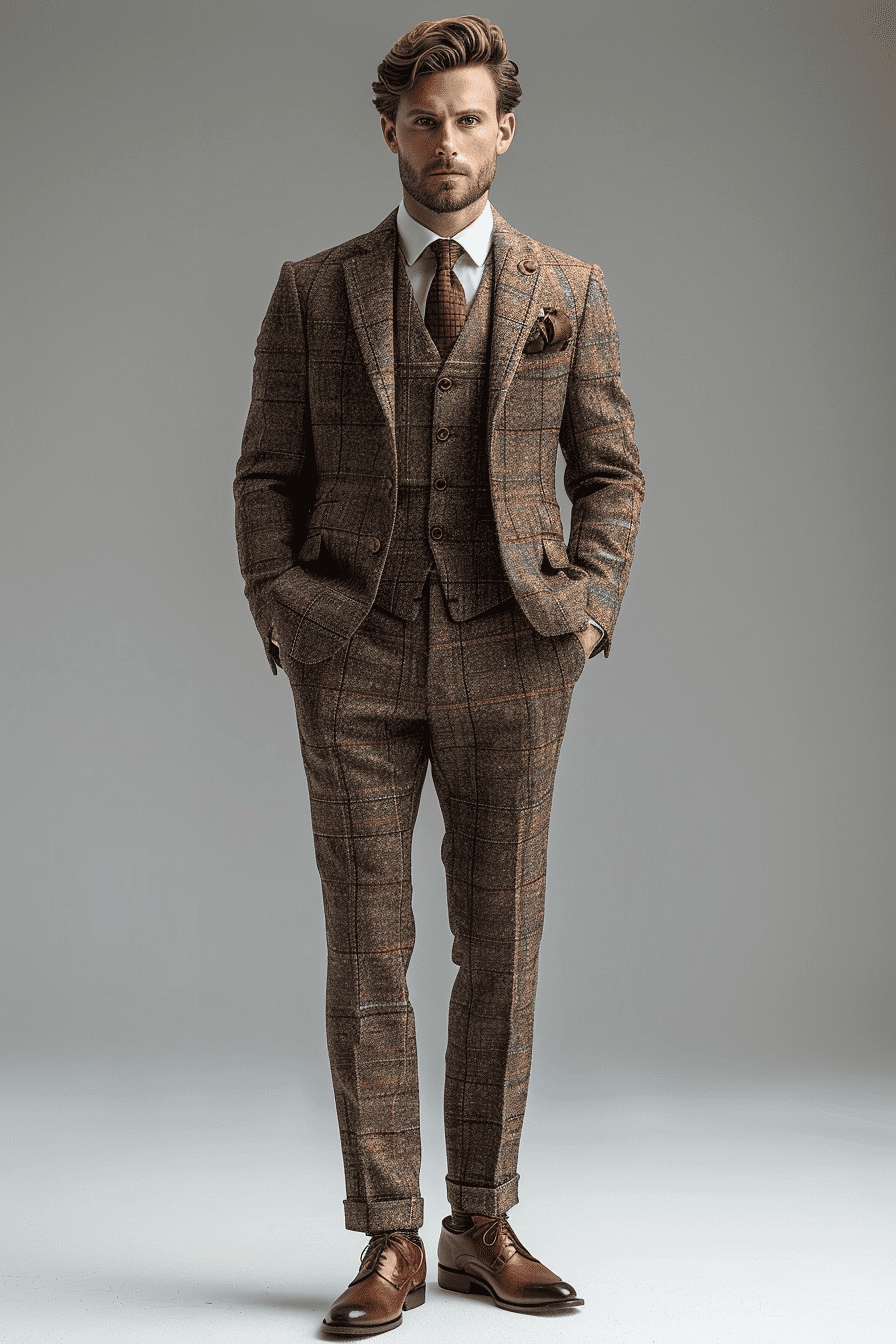 Desert Sand Tweed Suit — Custom Made to Measure