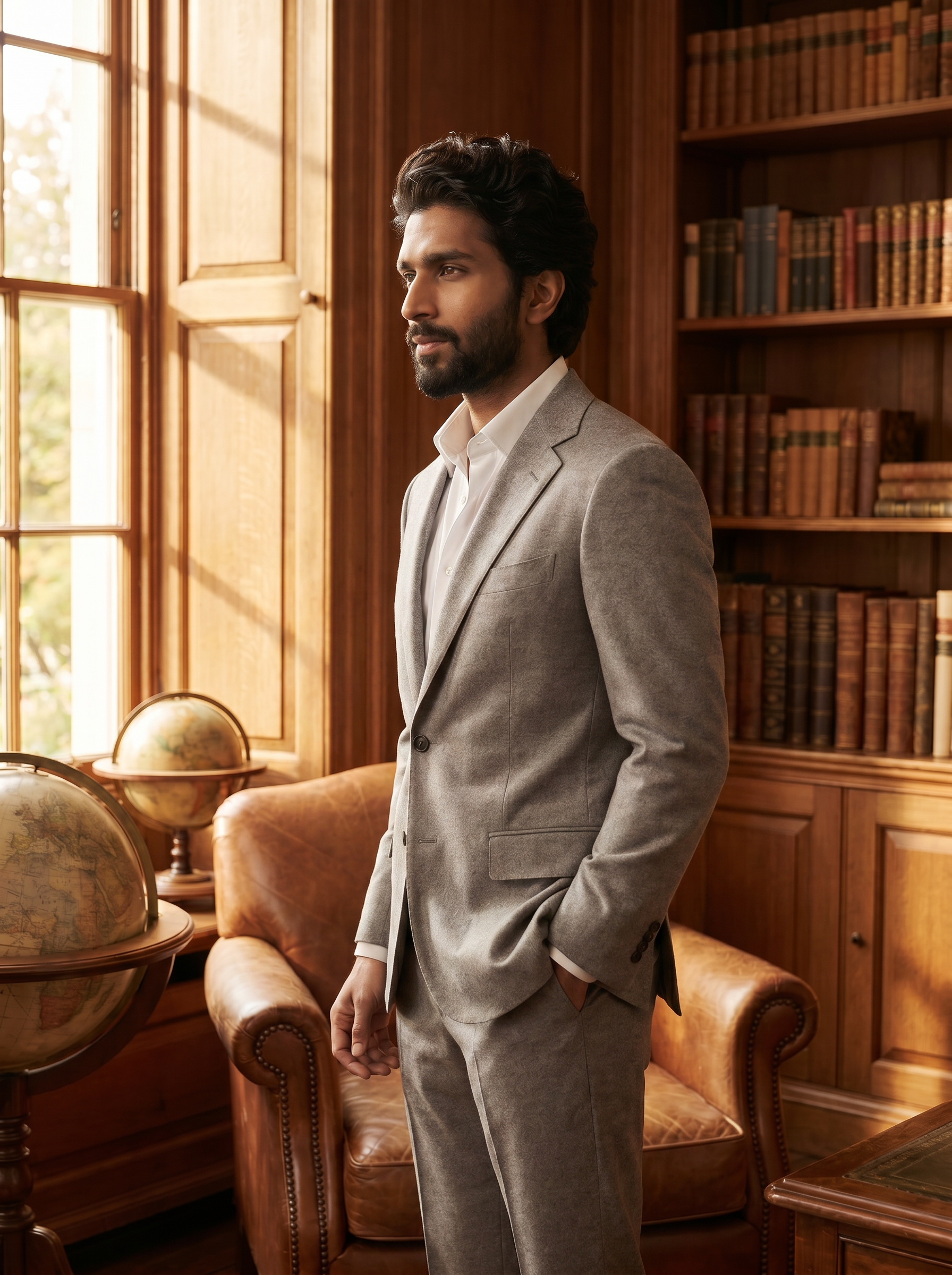 Dove Gray Wool Suit — Custom Made to Measure - side view