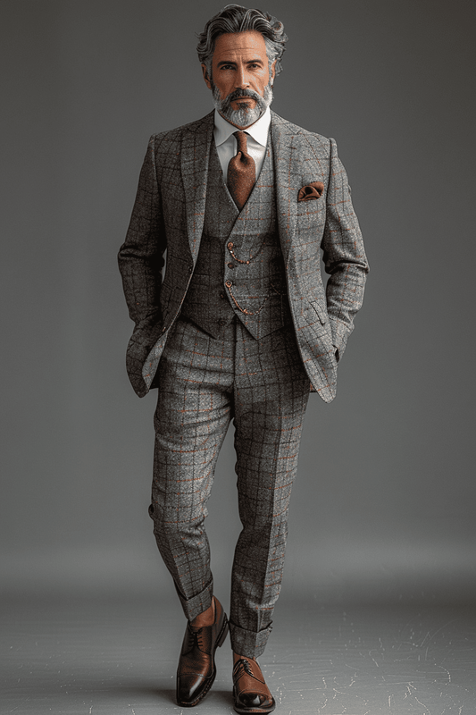 Dove Gray Cotton Father of the Bride Suit — Custom Made