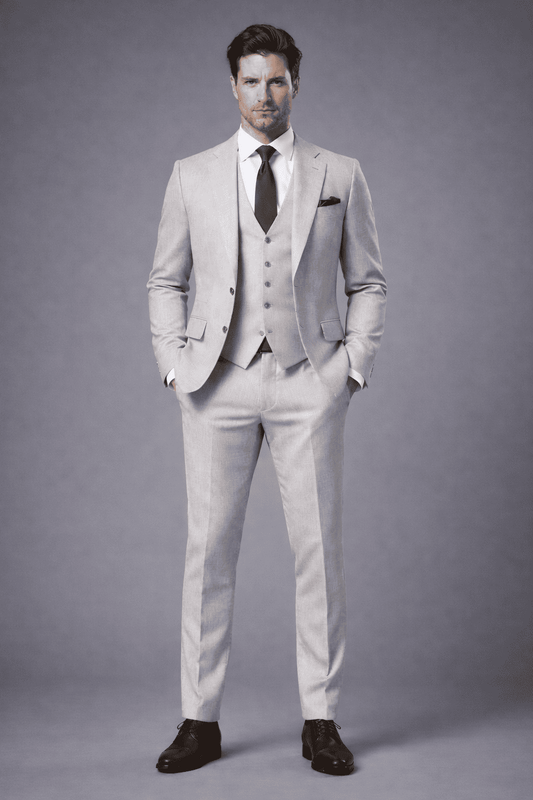 Dove Gray Linen Father of the Bride Suit — Custom Made