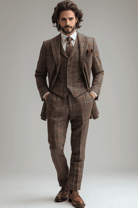 Dove Gray Tweed Suit — Custom Made to Measure