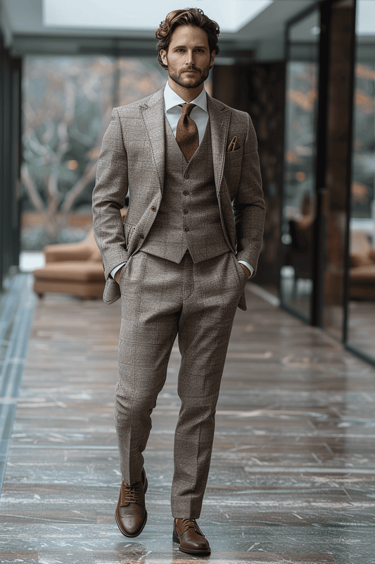 Dove Gray Wool Cocktail Party Suit — Custom Made to Measure