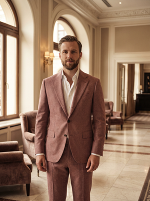 Dusty Rose Wool Suit — Custom Made to Measure — 1
