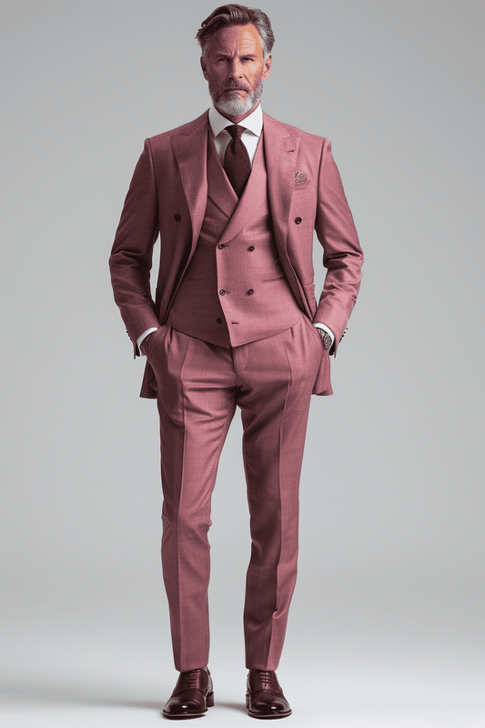 Dusty Rose Silk Blend Father of the Bride Suit — Custom Made