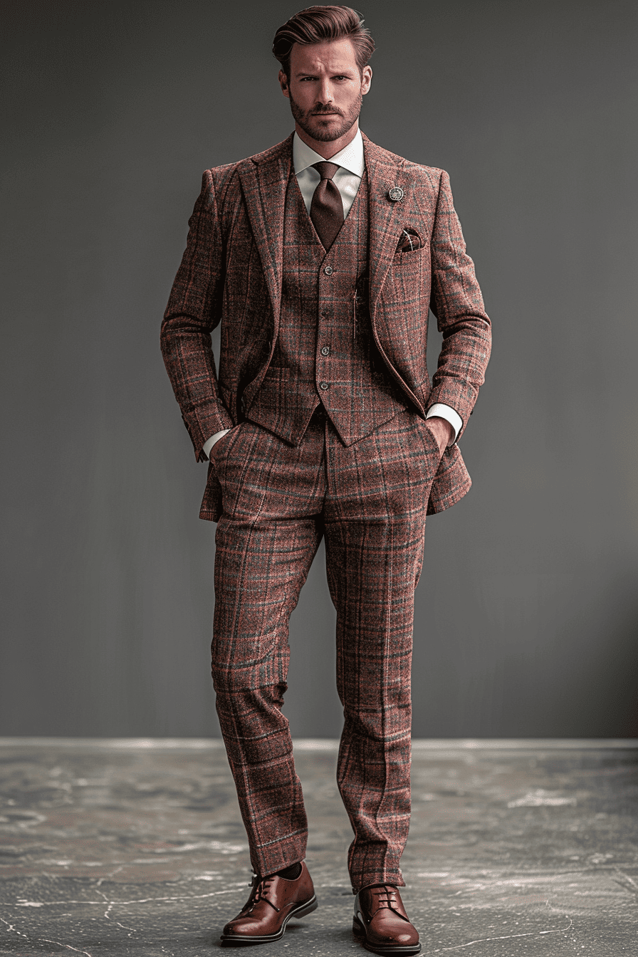 Dusty Rose Tweed Suit — Custom Made to Measure