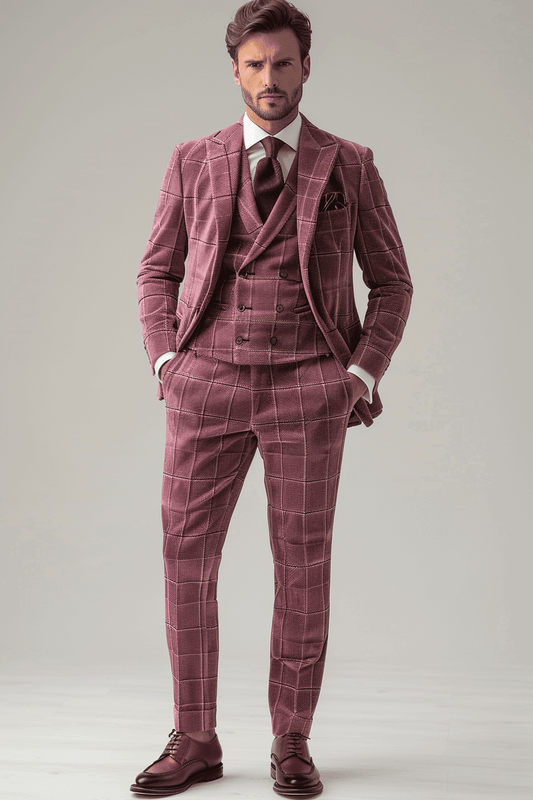 Dusty Rose Velvet Cocktail Party Suit — Custom Made to Measure