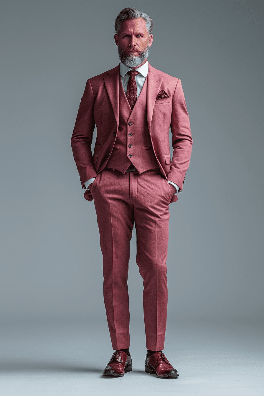 Dusty Rose Velvet Graduation Suit — Custom Made to Measure