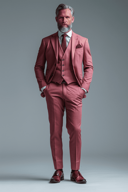 Dusty Rose Velvet Graduation Suit — Custom Made to Measure