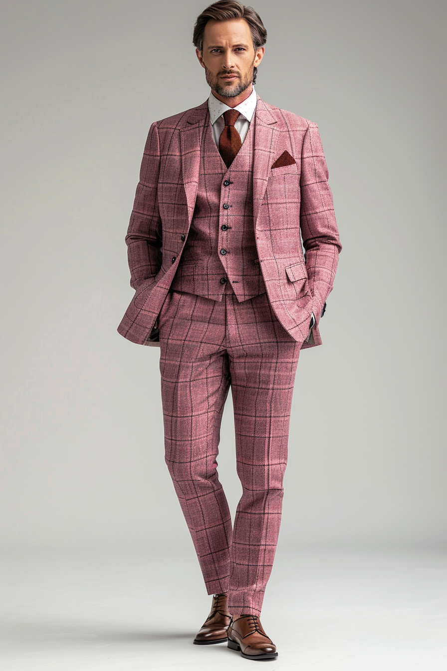 Dusty Rose Wool Graduation Suit — Custom Made to Measure