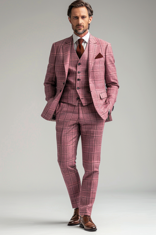 Dusty Rose Wool Graduation Suit — Custom Made to Measure