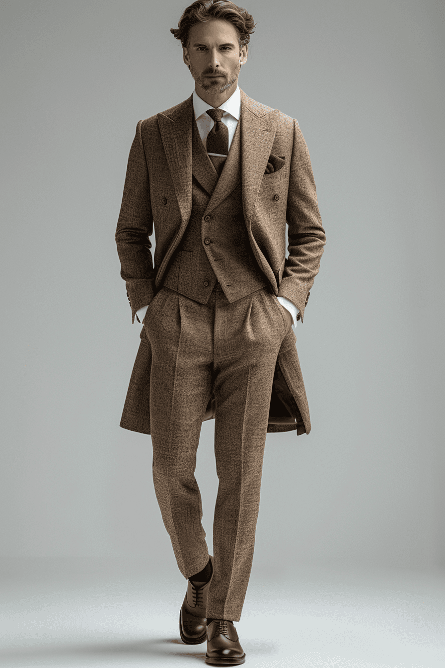 Ecru Silk Blend Cocktail Party Suit — Custom Made to Measure